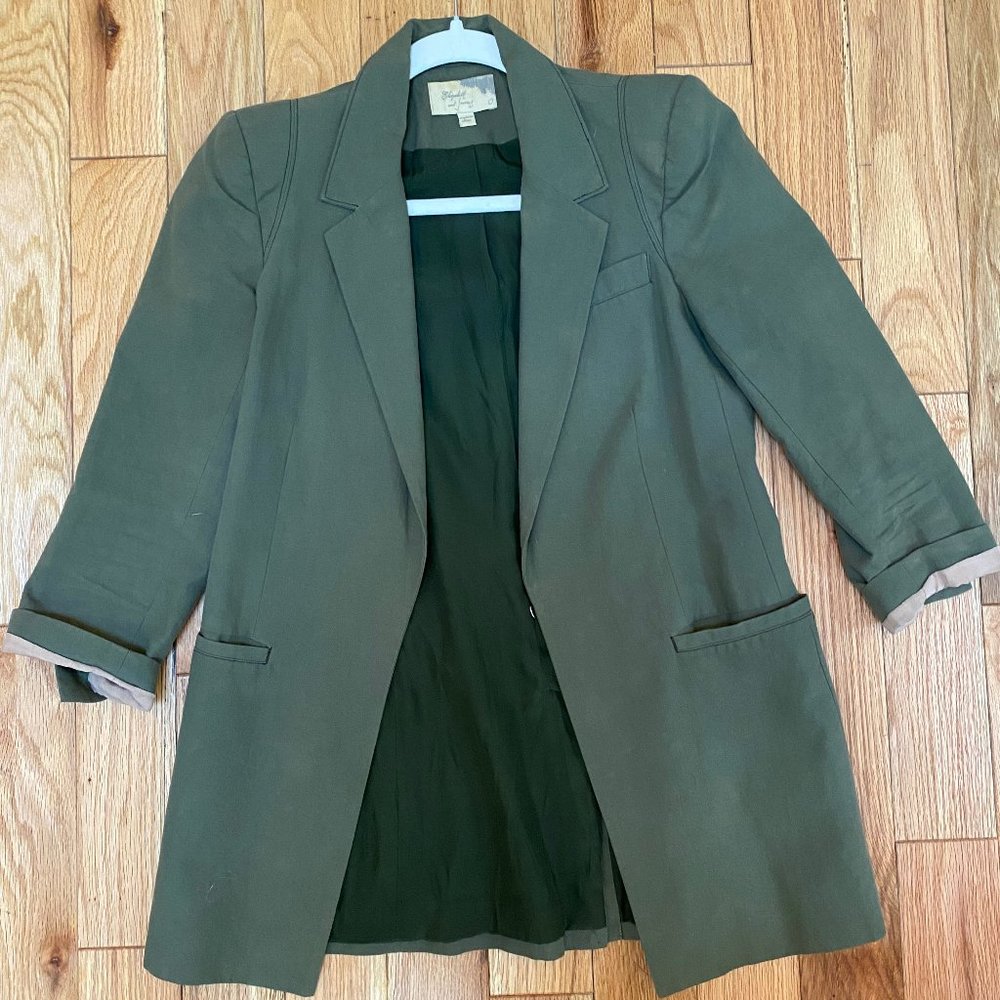 Elizabeth & James Vintage Linen Green Blazer size 0